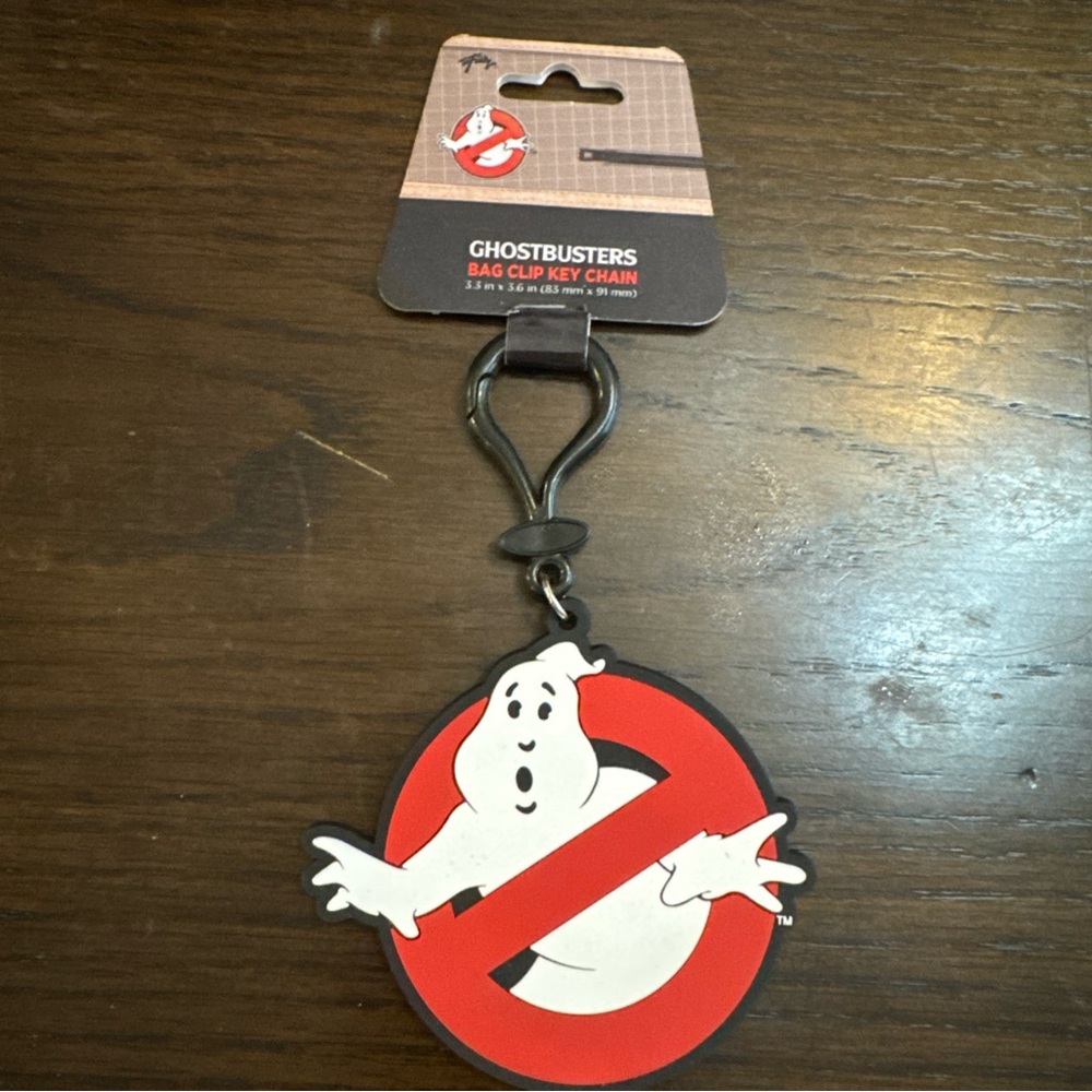 NEW Ghostbusters Logo Keychain Bag Clip Rubber Horror Halloween